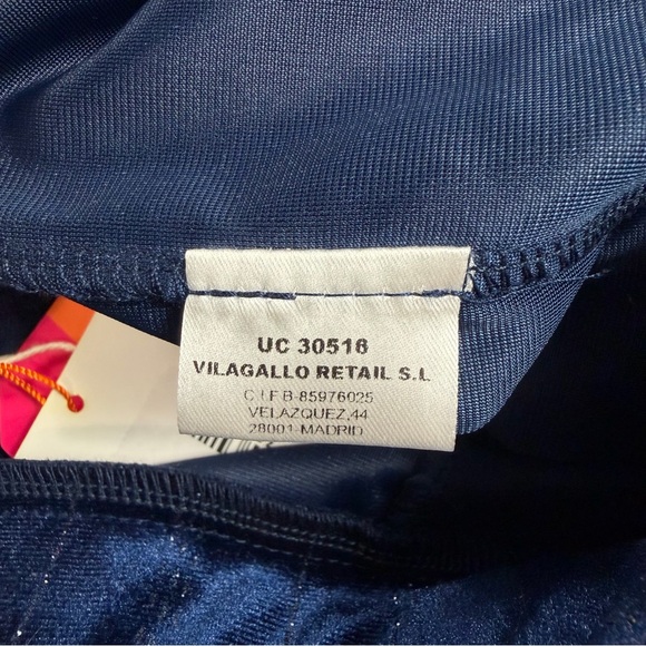 Vilagallo Venus Navy Velvet Glitter Stripe Cocktail Pants – EU 38 / US 6 – NWT - Picture 7 of 11